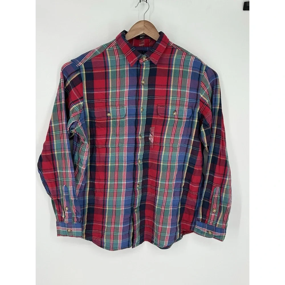 Polo Ralph Lauren Men's XL Custom Fit Flannel Shirt Red/Blue/Green Plaid X3